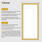 Panoramic Size Glitter Sparkle Gold Photo Frames With White Mount