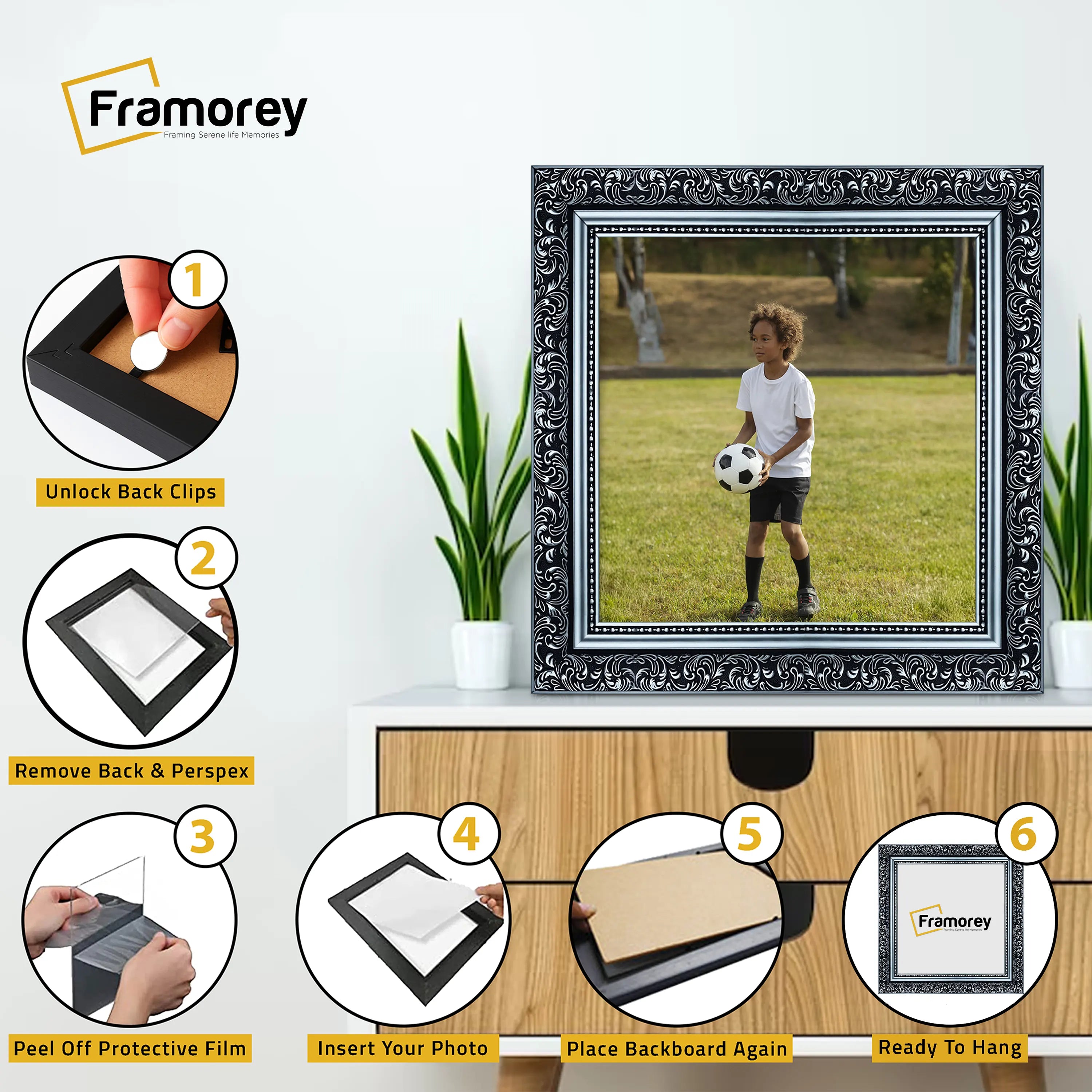Square Size Photo Frames Silver Picture Frame Dahlia Wall Art Frame