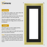 Panoramic Step Style Gold Photo Frame With Black Mount