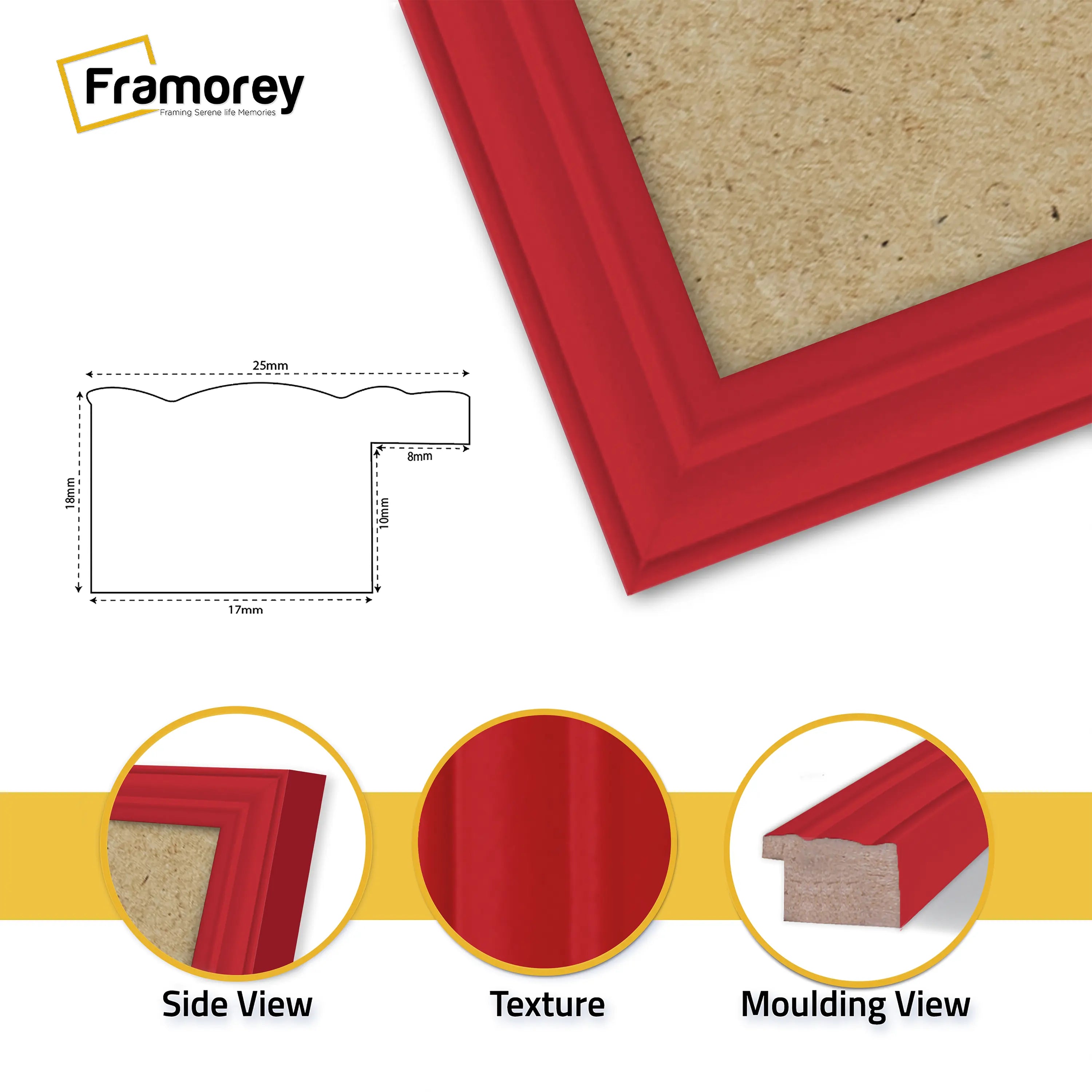 Antique Style Panoramic  Size Red Picture Frame Wall Art Photo Frame