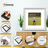 Square Size White Shabby Picture Frame With White Mount