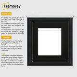 Step Style Square Size Black Picture Frame With Black Mount