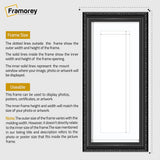 Panoramic Size Black Picture Frame Shabby Wall Frames With White Mount