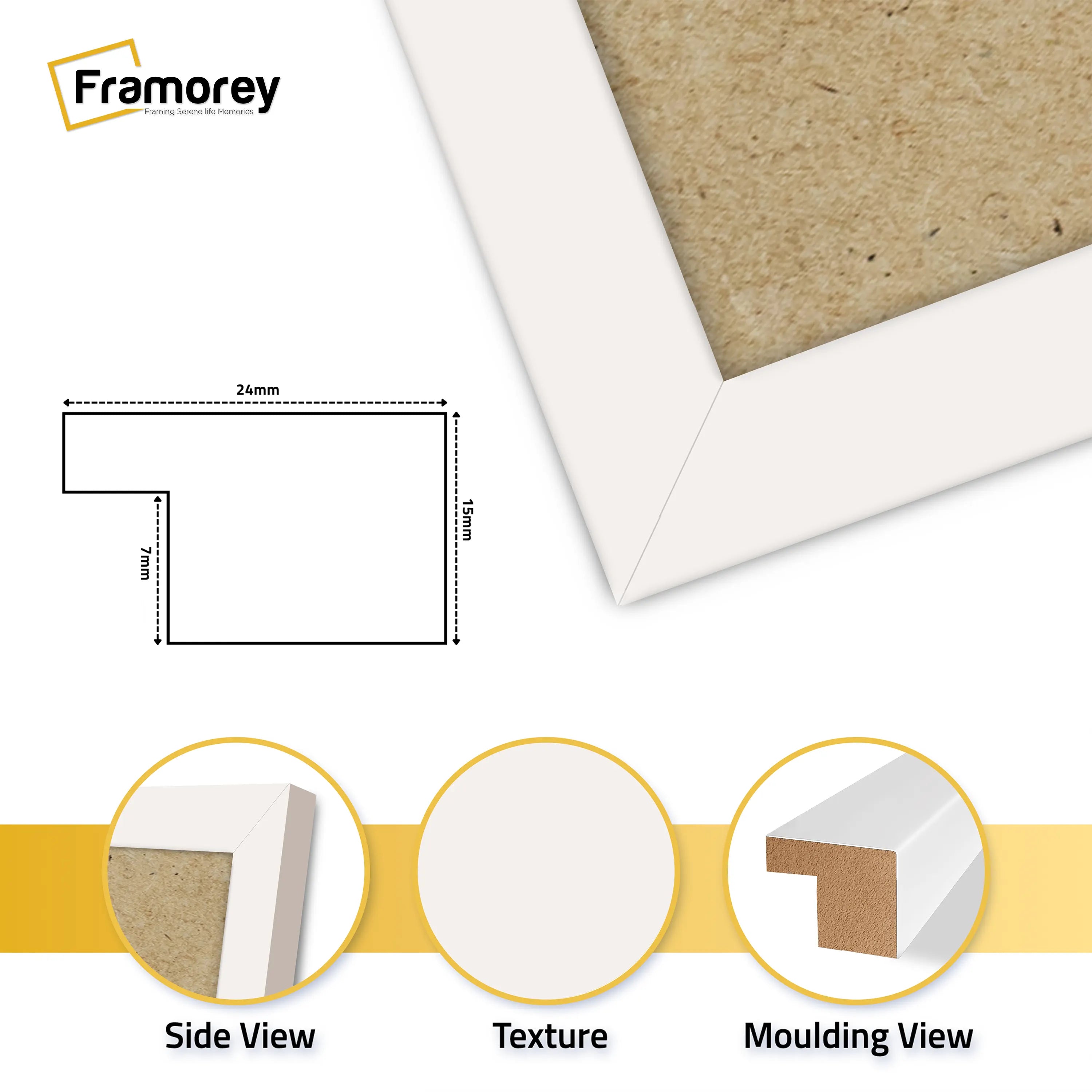 Flat Panoramic White Picture Photo Frame Wall Art Poster Frame