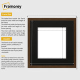 Square Size Thin Matt Walnut Picture Frames With Black Mount