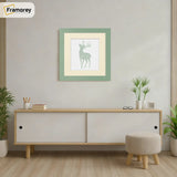 Square Size Green Picture Frame With Ivory Mount