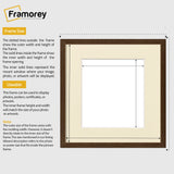Square Size Walnut Thin Matt Picture Frames With Ivory Mount
