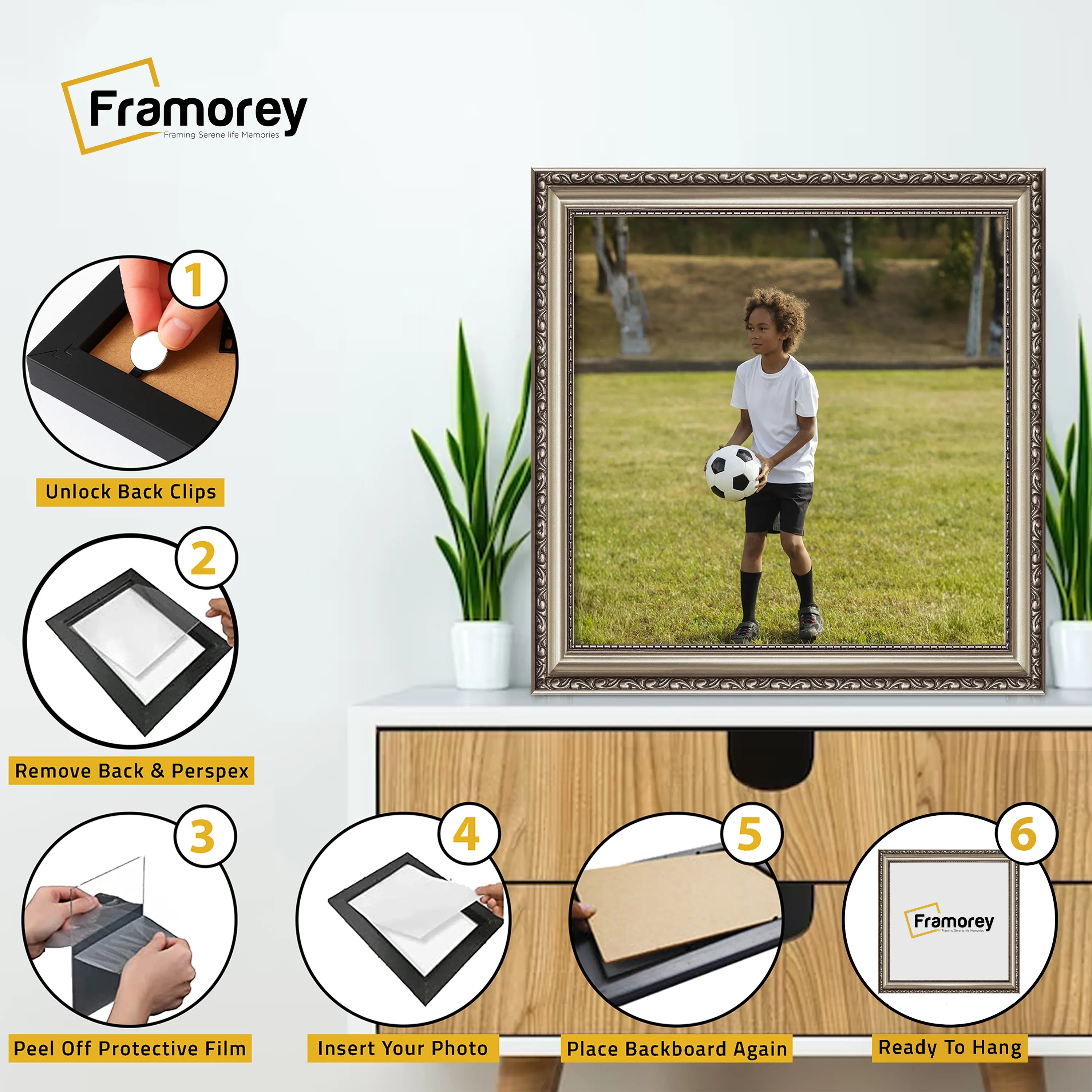 Square Size Gun Metal Shabby Picture Frame Photo Frames