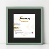 Square Size Thin Matt Green Picture Frames With Black Mount