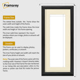 Antique Style Panoramic Size Black Picture Frame with Ivory Mount