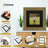 Square Photo Frames Gold Dahlia Wall Art Frame With Black Mount