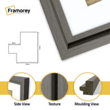 Panorama Style Grey Oslo Picture Frames With White Mount