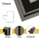Square Size Grey Oslo Photo Frames Wall Art Frames With Black Mount
