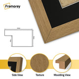 Flat Panoramic Oak Picture Photo Frame Wall Art Poster Frame With Black Mount