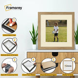Flat Square Oak Picture Frame Wall Art Poster Frame With Ivory Mount