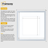 Square Size Thin Matt Light Grey Picture Frames With White Mount