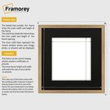 Square Size Thin Matt Oak Photo Frames with Black Mount