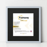 Square Size Light Grey Thin Matt Picture Frames With Black Mount