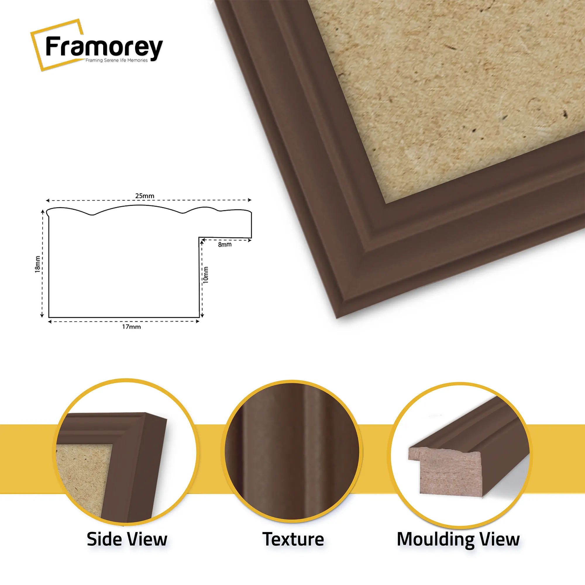 Antique Style Square Size Mahogany Picture Frame Wall Art Photo Frame