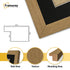 Flat Square Size Oak Picture Photo Frame With Black Mount