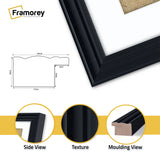Antique Style Square Size Black Picture Frame Wall Art Photo Frame With White Mount