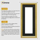 Antique Style Panoramic Gold Picture Frame Wall Art Frame With Black Mount
