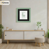 Square Size Green Picture Frame With Black Mount