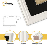 Antique Style Square White Picture Frame Wall Art Frame With Black Mount