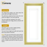 Panoramic Step Style Gold Photo Frame With White Mount