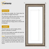 Panoramic Size Gun Metal Picture Frame Shabby Wall Frames With White Mount