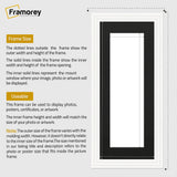 Panoramic Step Style White Photo Frame With Black Mount