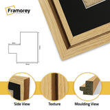 Square Size Oak Oslo Photo Frames Wall Art Frames With Black Mount