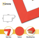 Square Size Red Picture Frame With White Mount
