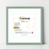 Square Size Thin Matt Green Picture Frames With White Mount