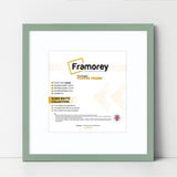 Square Size Thin Matt Green Picture Frames With White Mount