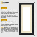 Panoramic Step Style Black Photo Frame With Ivory  Mount