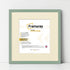 Square Size Thin Matt Green Picture Frames With Ivory Mount
