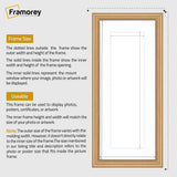 Antique Style Panoramic Oak Picture Frame Wall Art With White Mount