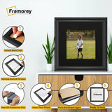 Square Size Black Shabby Picture Frame With Black Mount