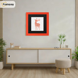 Square Size Red Picture Frame With Black Mount