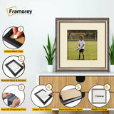 Square Size Gun Metal Shabby Picture Frame With Ivory Mount