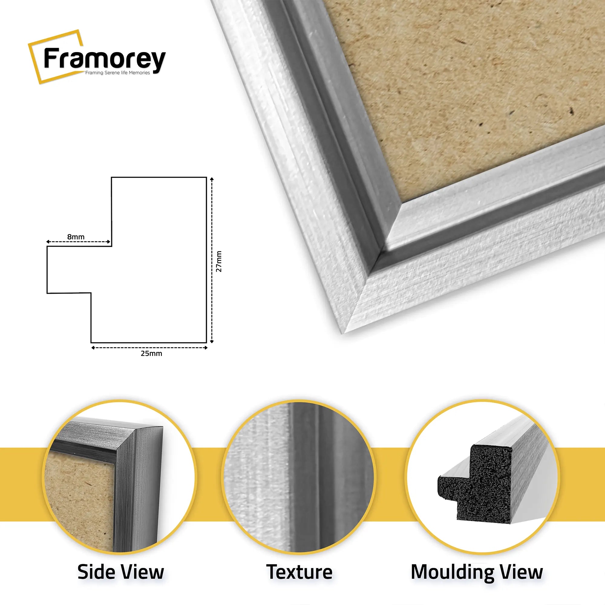 Square Size Silver Oslo Photo Frames Wall Art Poster Frames