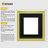 Step Style Square Size Gold Picture Frame With Black Mount