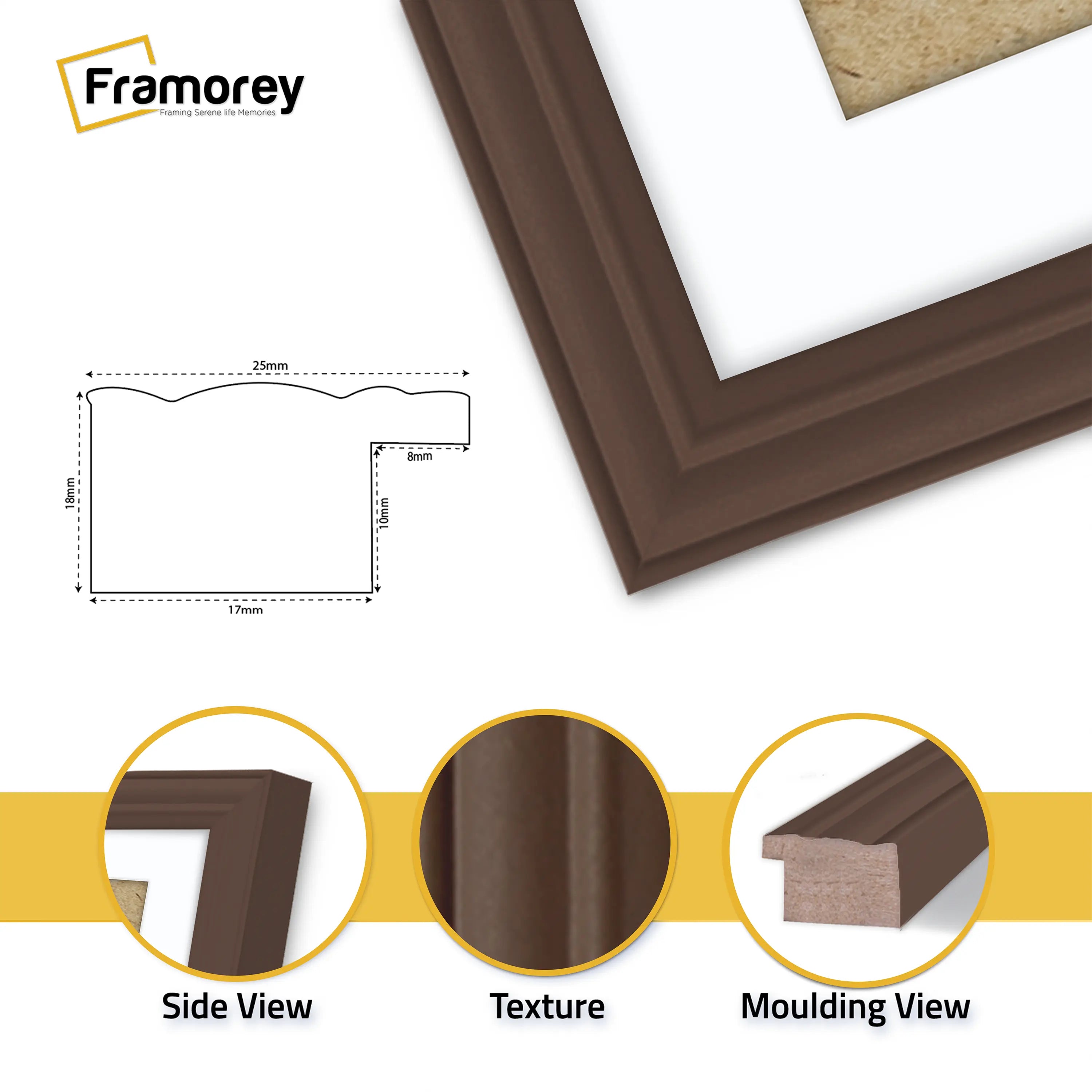 Antique Style Panoramic Mahogany Picture Frame Photo Frame With White Mount