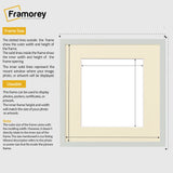Square Size Silver Thin Matt Picture Frames With Ivory Mount