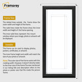 Antique Style Panoramic Size Black Picture Frame with White Mount