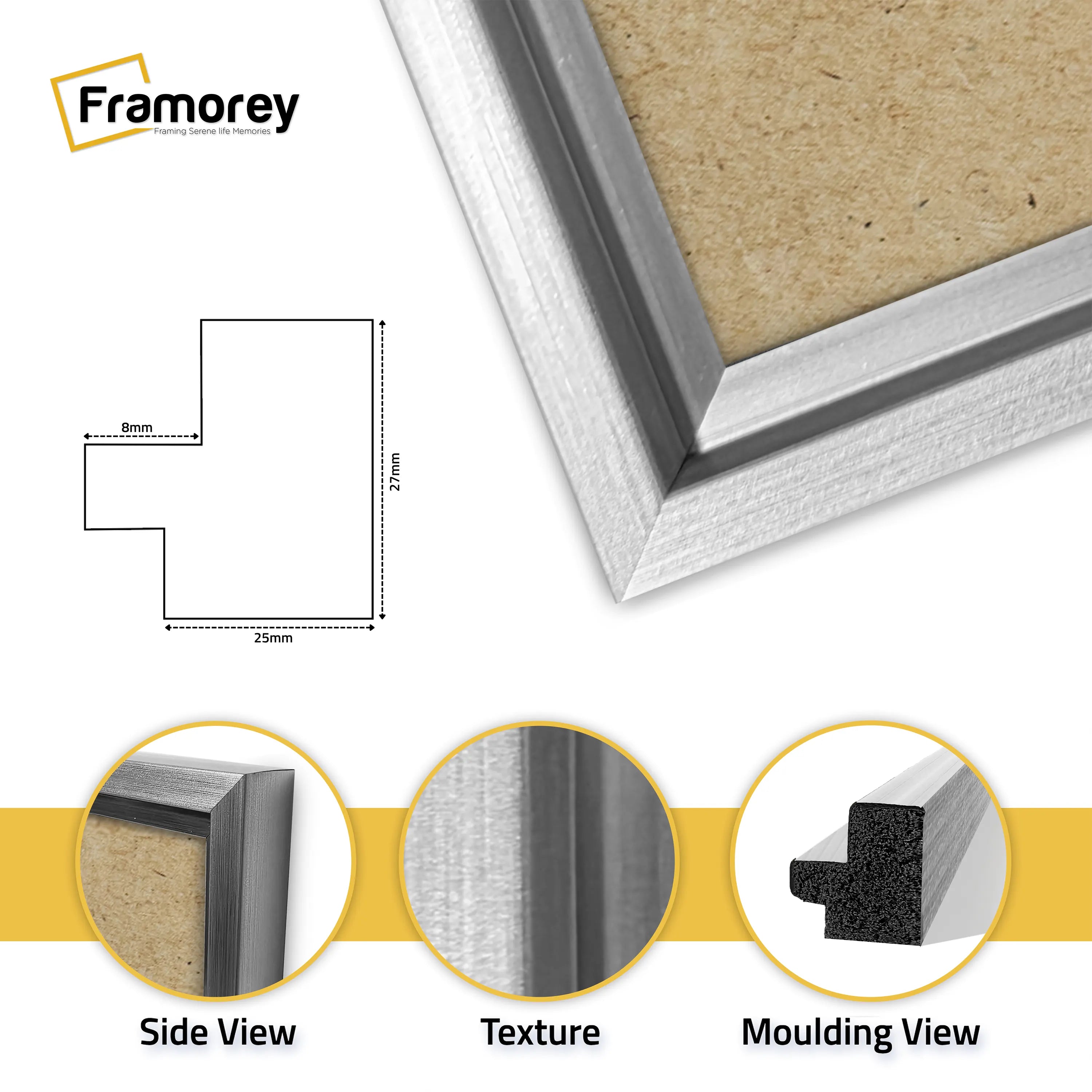 Panorama Style Silver Oslo Photo Frame Panoramic Picture Frames