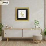 Square Size Gold Picture Frame With Black Mount
