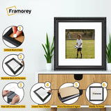 Square Size Black Shabby Picture Frame With White Mount