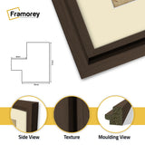 Panorama Style Walnut Oslo Picture Frames With Ivory Mount